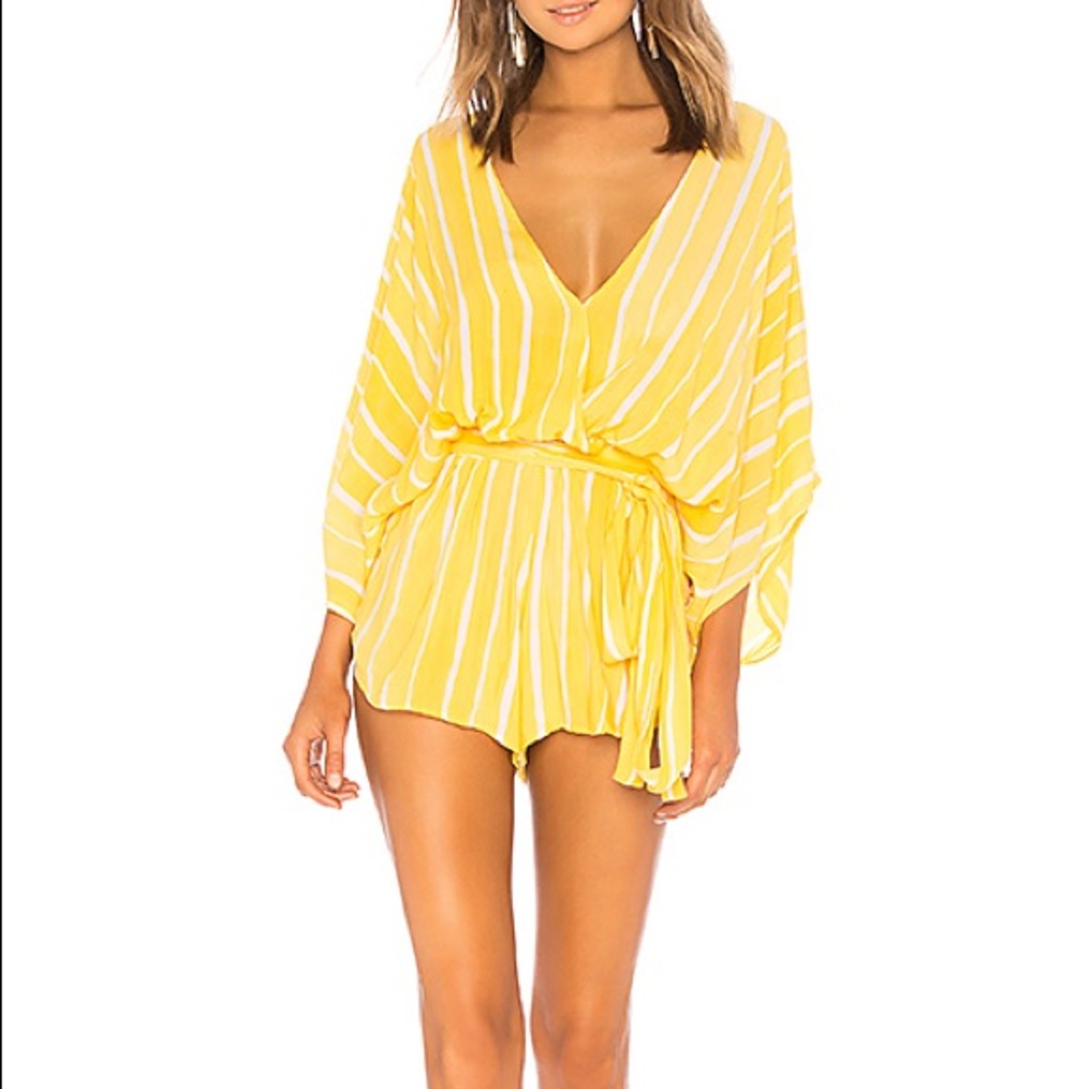 Indah Kimono Romper in Bee Stripe size Small